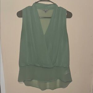 Naked Zebra Green Wrap Sleeveless Blouse